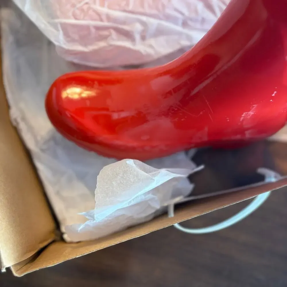 Roma Emma Mid Rain Boots 6 US 37 EU NWT Red Mid Calf Wellies
